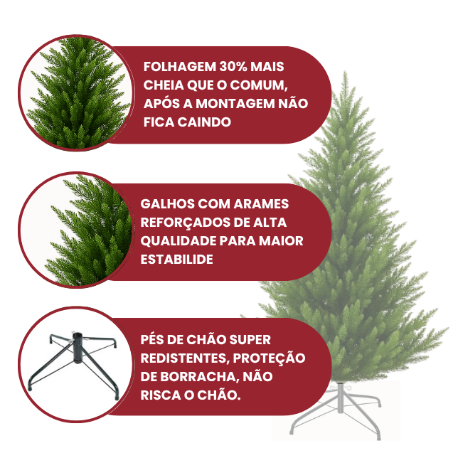 Árvore de Natal Pinheiro sem Led  Montagem rápida